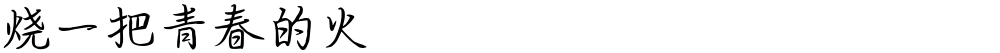 烧一把青春的火