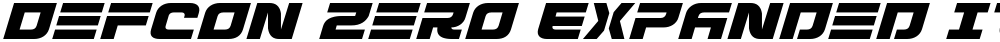 Defcon Zero Expanded Italic