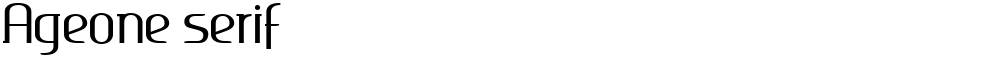Ageone serif