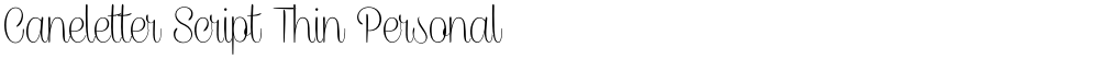 Caneletter Script Thin Personal
