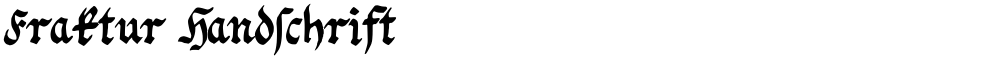 Fraktur Handschrift