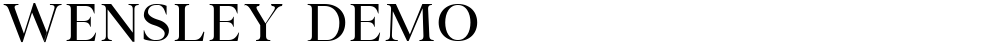Wensley Demo