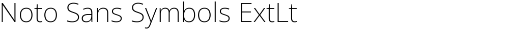 Noto Sans Symbols ExtLt