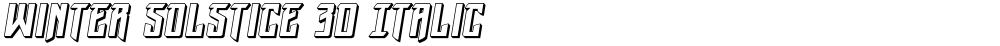 Winter Solstice 3D Italic